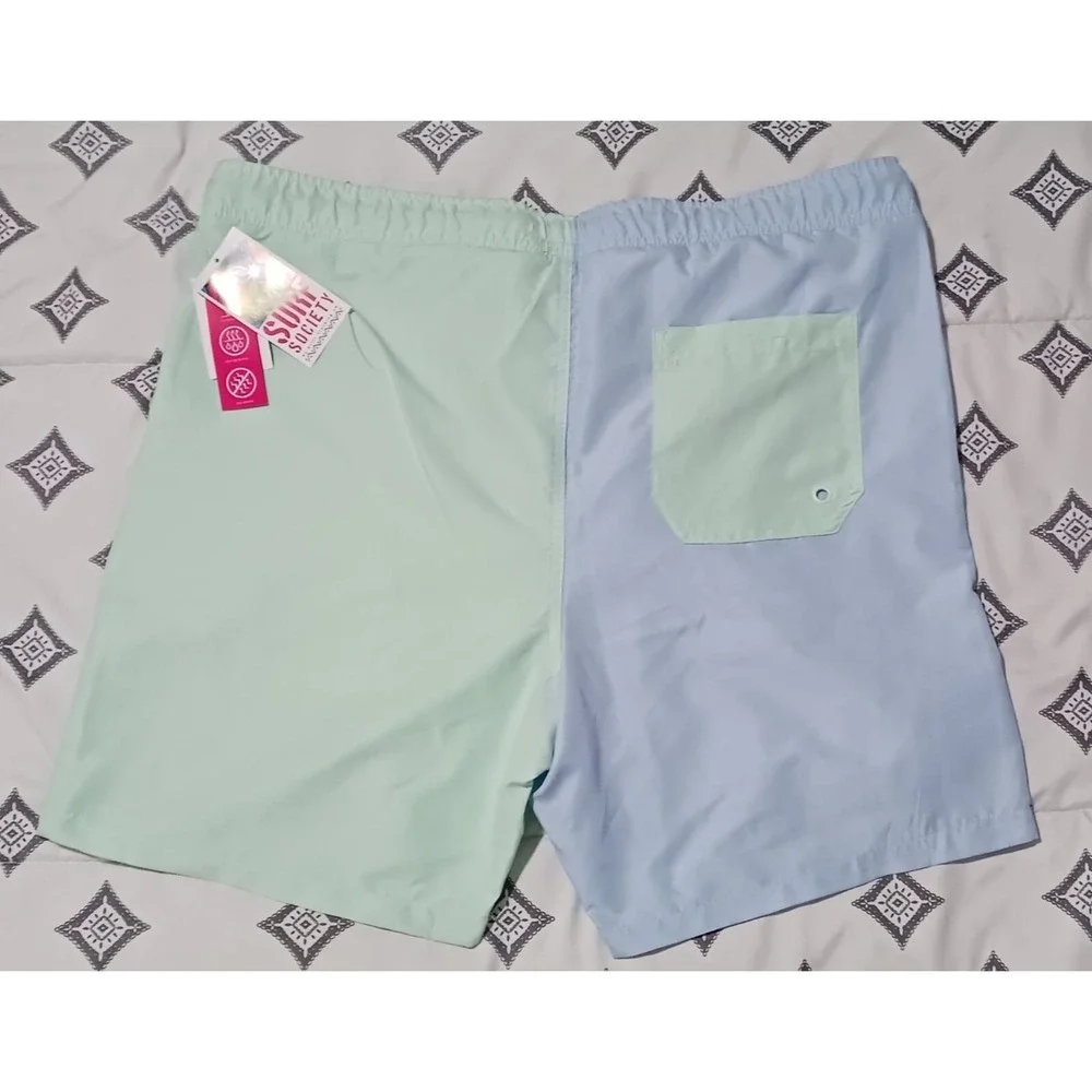 Drill Clothing Surf Society Swim Trunks Shorts Pastel‎ Colorblock Mens XL